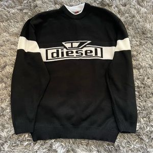 Diesel Black & White Knit Men’s Sweater Sz L
